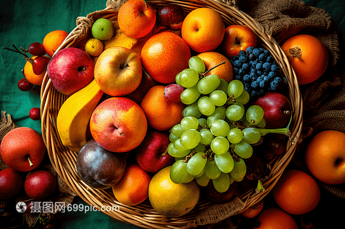 五顏六色的水果攝影圖 大自然調(diào)色盤的視覺盛宴